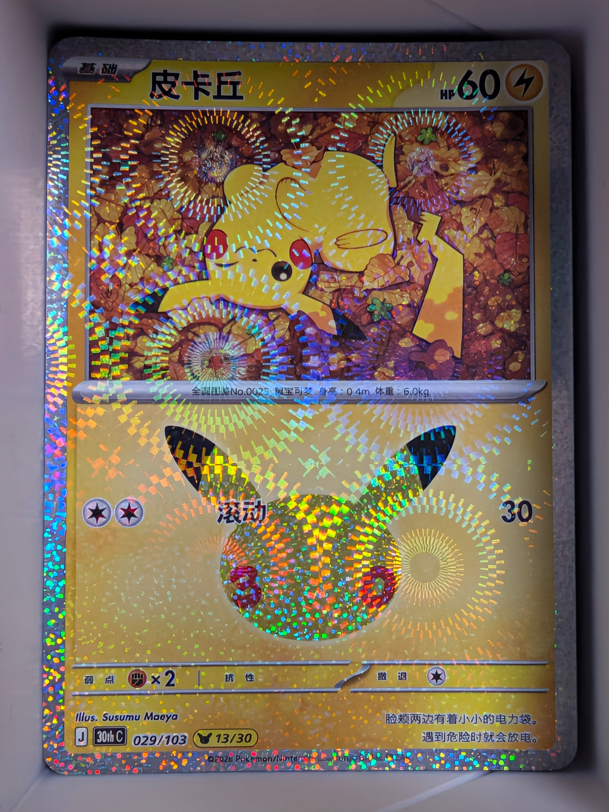 Pikachu Holo 029 30th Celebration Simplified Chinese Single Card
